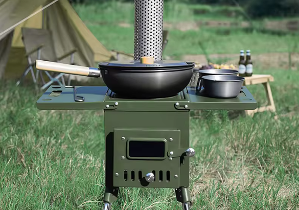 Outdoor portable folding multipurpose home heating stove Camping tent wood stove CRS heat resistant sauna tent stove