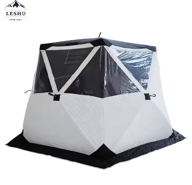 Hot 4-8person ice fishing tent field sauna stove 420D Oxford 5 large windows 3*3m super space sbs Zipper