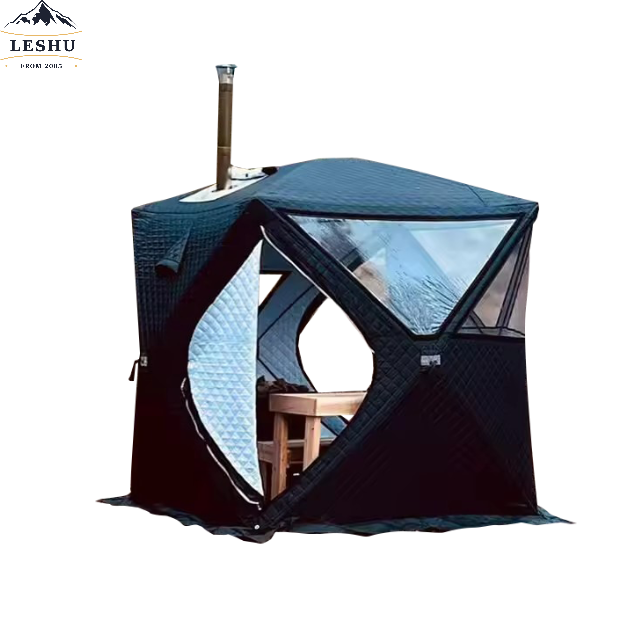 Pop up ice fishing waterproof roof top outdoor hexagonal insulated portable mobil camping thermal tent sauna tent large supplies