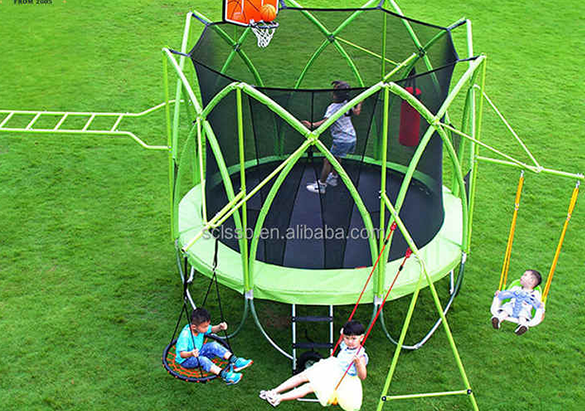 in stock factory price 12ft Gymnastic Outdoor Trampoline with Net Garden Park Children Adult Fitness Exercise Trampoline